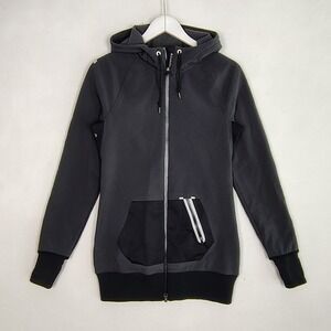 Nike Tech Fleece Softshell Full Zip Hoodie Gray Black Scuba Hood Waffle Lined S